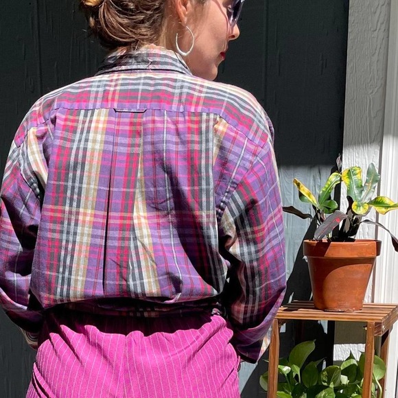 Colorful Plaid Button Up Medium Colours by Alexander Julian - Picture 2 of 4